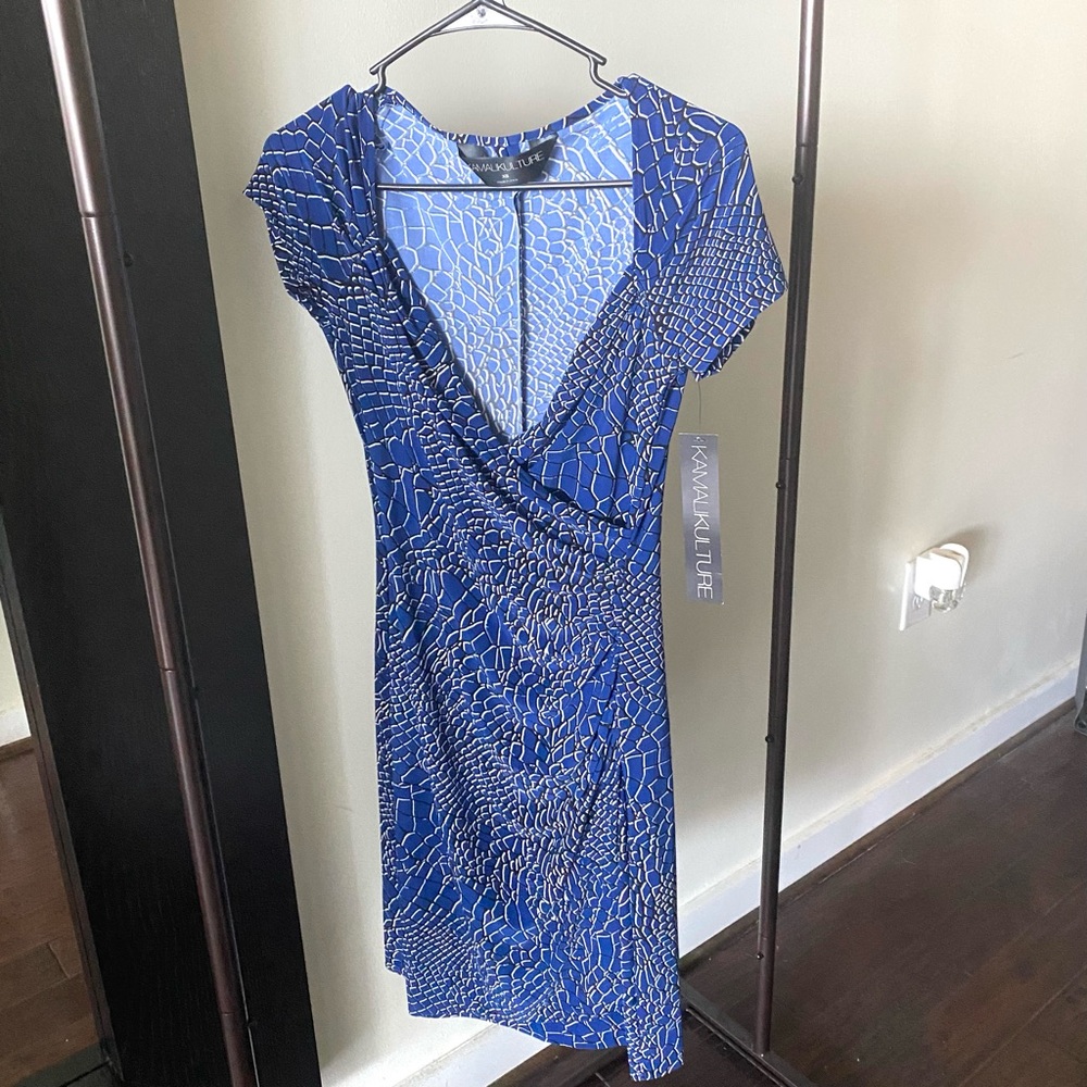 XS Blue and Black Snake print Dress